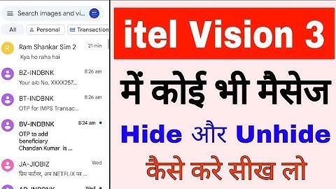 itel vision 3 me message hide unhide kaise kare।how to hide and unhide message in itel vision 3