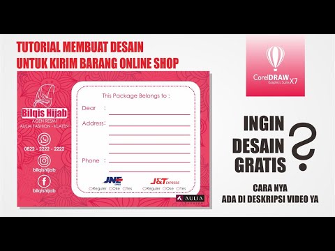 tutorial membuat  desain  untuk kirim barang onlineshop 