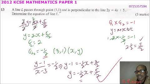 2012 KCSE MATHEMATICS PAPER 2 QUESTION 13