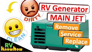 RV Generator surging issue, Carburetor MAIN JET and float bowl Remove  Clean  Replace