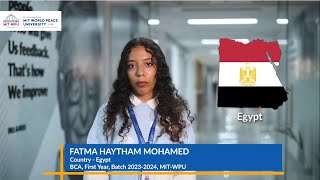 Hear from Fatma Haytham Mohamed, a citizen of Egypt, on her transformative journey at MIT-WPU