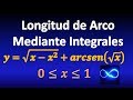 Longitud de arco de una función, mediante integral definida (Ejemplo 5)