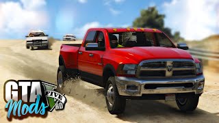 FUGA INSANA DE DODGE RAM 3500 com UM MILHÃO DE DÓLARES! - GTA 5 MODS