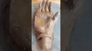 Mud Hand Art ✋ | Handmade Clay Sculpture #Shorts
