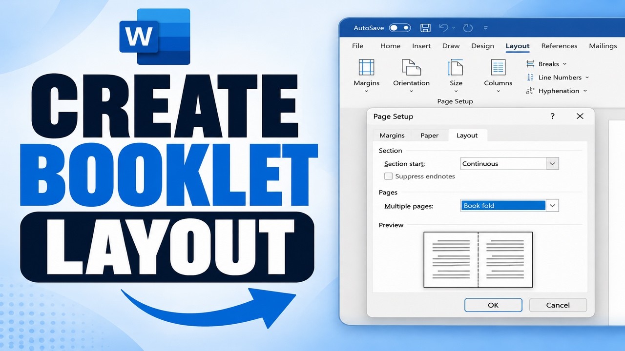 How to Create a Booklet (Book Fold) Layout in Word [2026 Guide] - YouTube