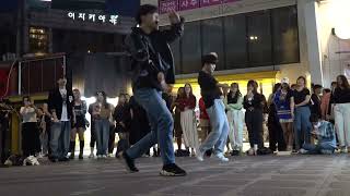 240514 kpop cover dance team ONE OF - BOUNCY (K-HOT CHILLI PEPPERS) (ATEEZ) Sinchon busking