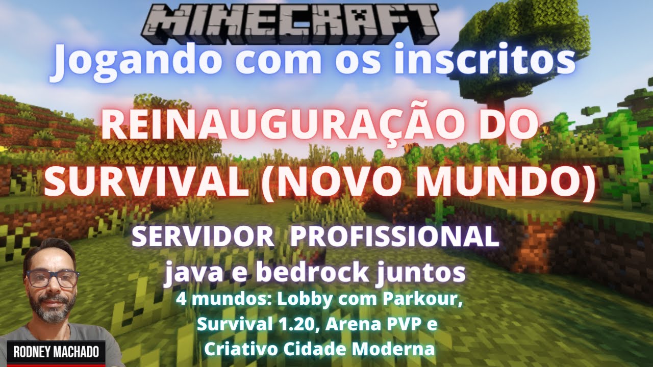 🔴🎮🔴 NOVO SURVIVAL MINECRAFT JOGANDO COM INSCRITOS JAVA E BEDROCK SERVER ...