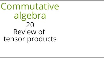 Commutative algebra 20 Tensor products review