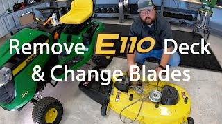 How to Change John Deere E110 Mower Blades and Remove Deck Thumbnail