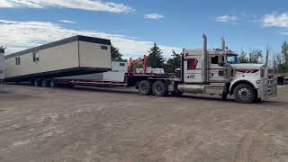 Loading 12 x60 Office Trailer on the truck