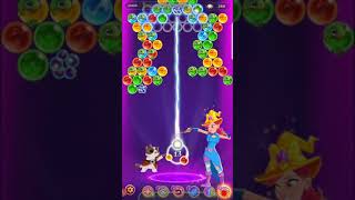 Bubble Witch 3 saga level 1990, no boosters, no fire charms, used blue cat and magic hat at the top