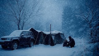 Extreme Winter Snow Storm Camping Off-Road Adventure (TOO DEEP \& WILD!)
