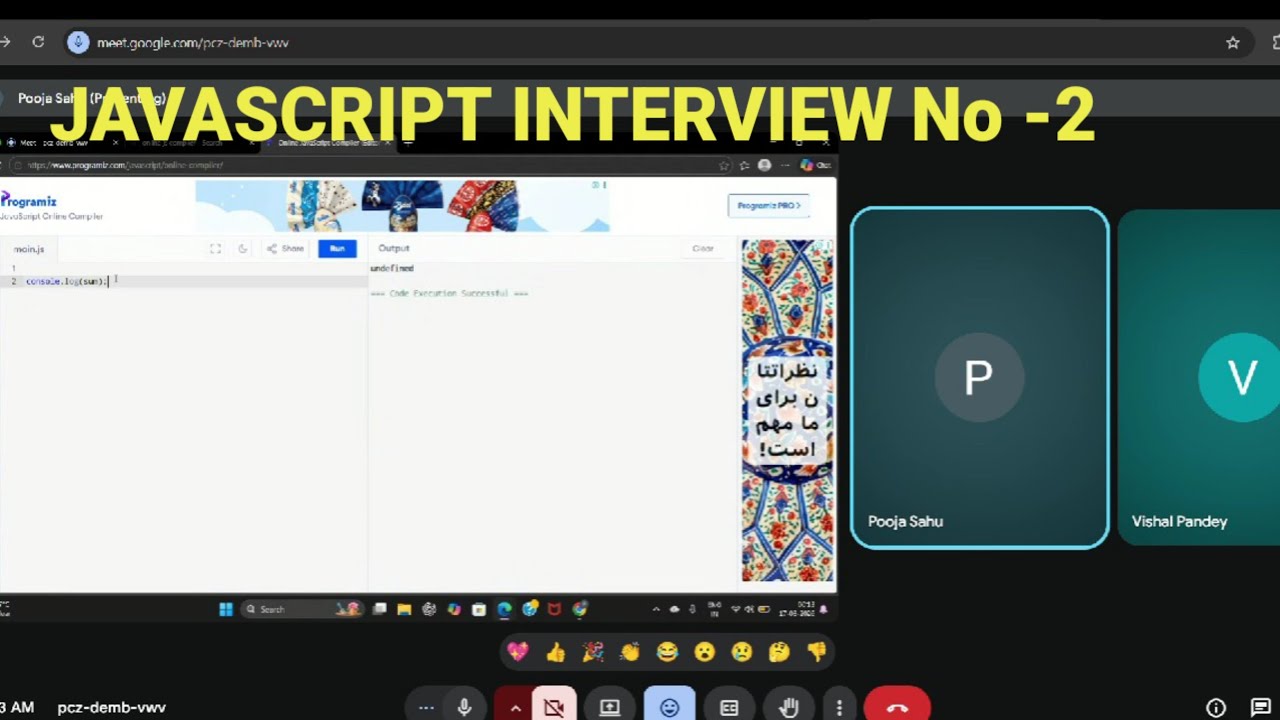 Frontend Mock Interview No : 2 HTML,CSS,JS - YouTube