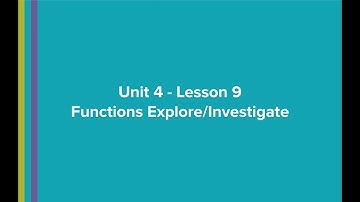 U4L9 - Functions Explore