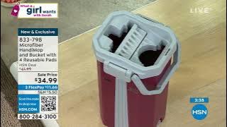 Microfiber HandiMop and Bucket with 4 Reusable Pads