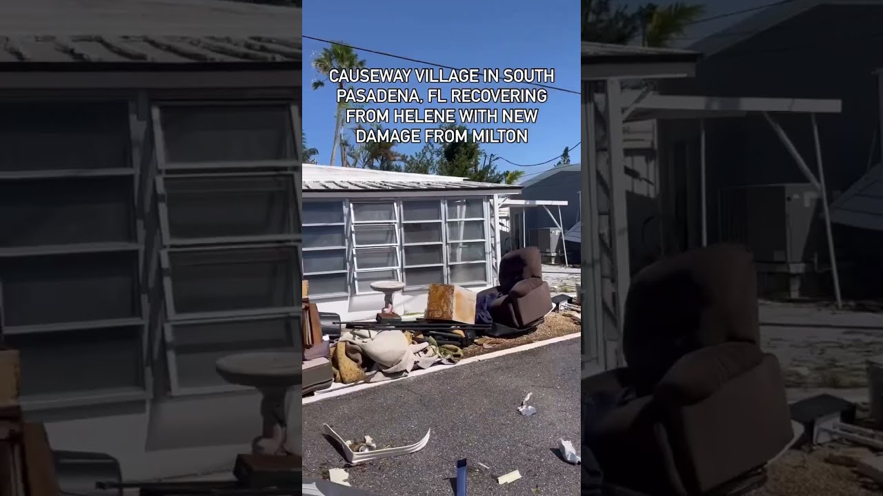 Here is Causeway Village in South Pasadena, FL after Hurricane Milton and Hurricane Helene.