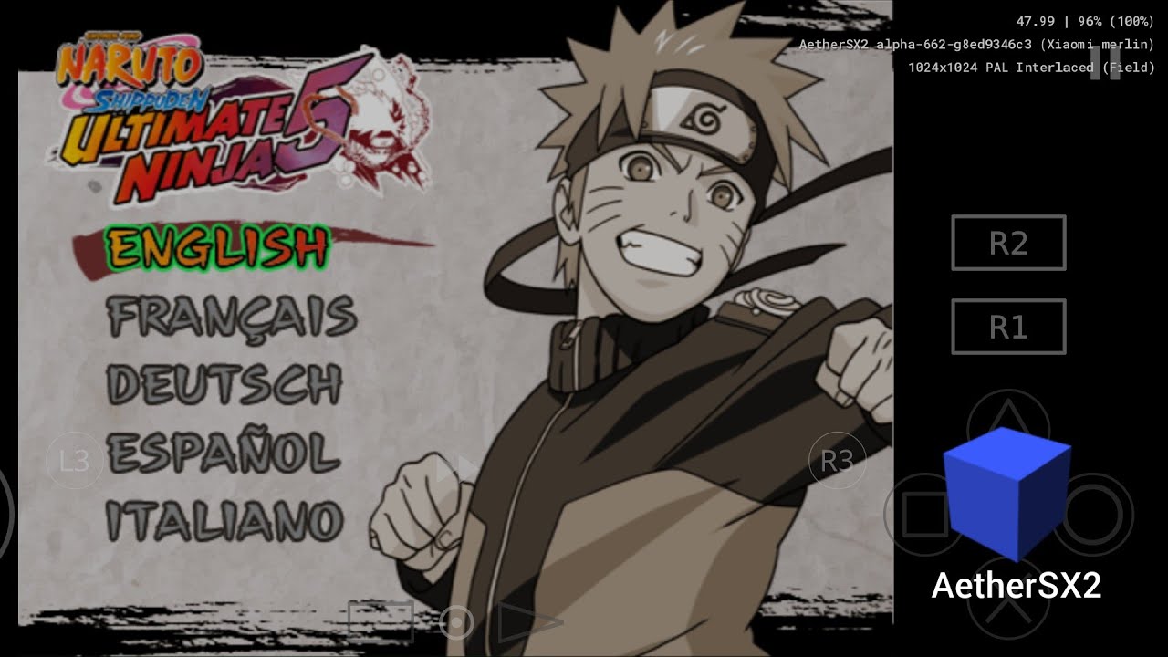 Naruto Shippuden: Ultimate Ninja 5 Gameplay and Settings AetherSX2