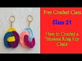 Class 21/how to crochet a tricolour ring key chain/easy and super key chain tutorial/#buymote app