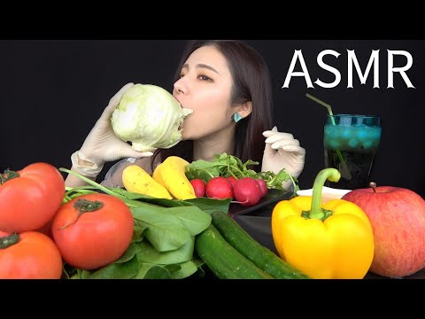【ASMR】爆食生野菜！レタスも丸齧り！【咀嚼音】