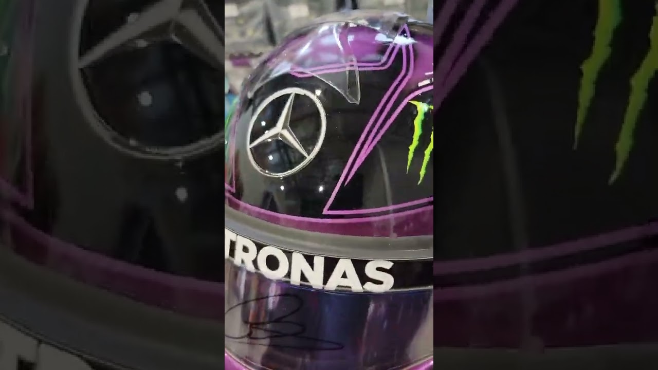 Lewis Hamilton Signed Helmet Race Worn Race Used Visor 2021 Mounted on Promo Helmet BLM