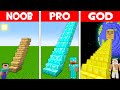 WHO BUILD BETTER LONGEST STAIRS HOUSE NOOB vs PRO vs GOD in Minecraft? DIAMOND vs GOLD STAIRS!