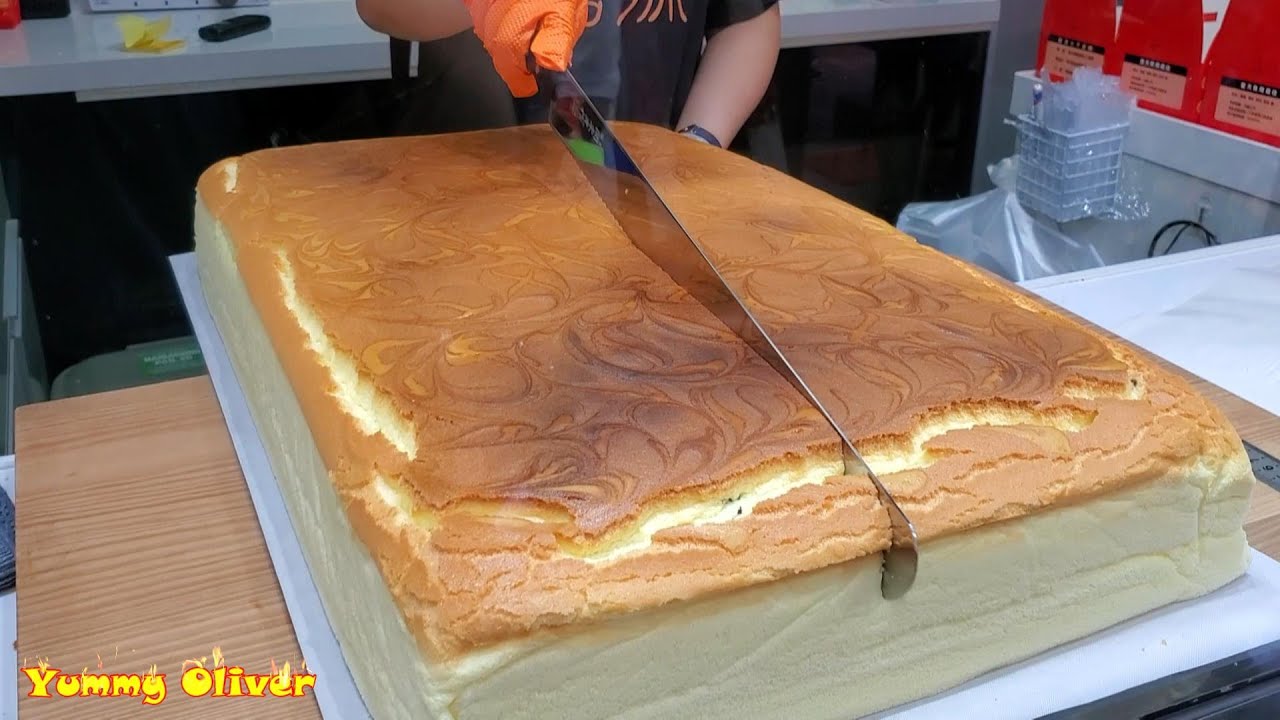 Original Jiggly Cake Cutting #囍源 #台灣淡水 #古早蛋糕 #CastellaCake #香港深水埗街頭美食 ...