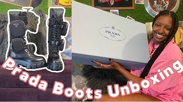 Prada Monolith leather boots Unboxing
