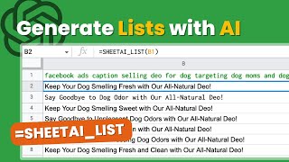 Generate List of Response with AI inside Google Sheets