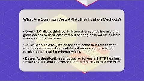 What Are Common Web API Authentication Methods? - Next LVL Programming