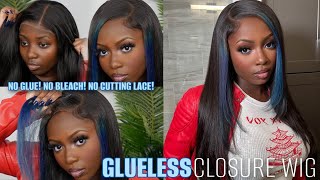 THE EASIEST GLUELESS WIG FOR BEGINNERS?! | NO GLUE! NO BLEACH! NO CUTTING LACE | ISEE HAIR