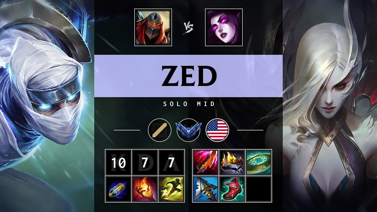 Zed Mid vs Morgana - NA Diamond Patch 25.18