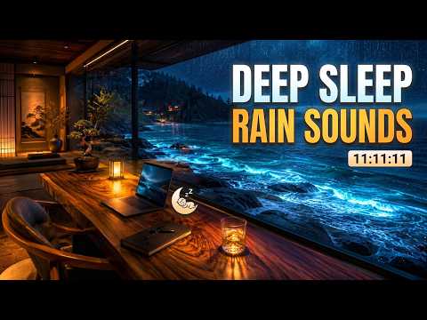 Shoreline rain and ocean soundscape