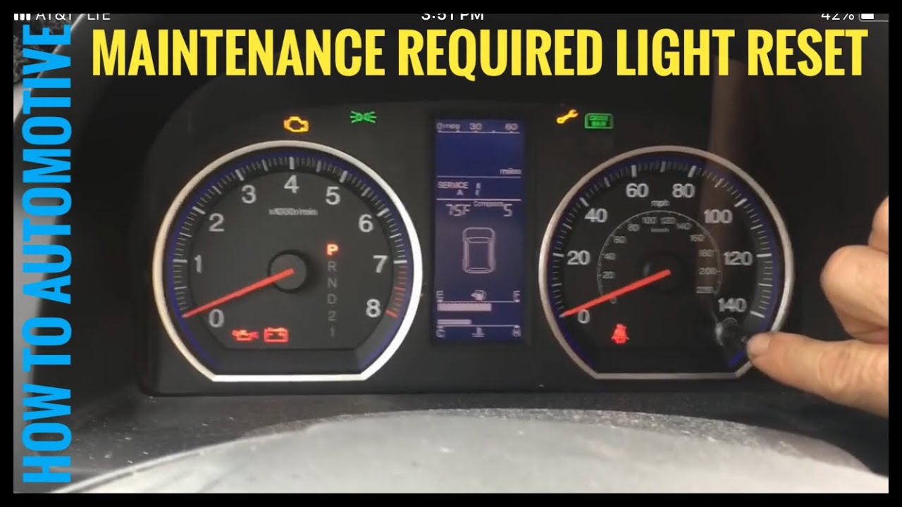 How To Reset The Maintenance Light On A 2007-2012 Honda Cr-V - Youtube