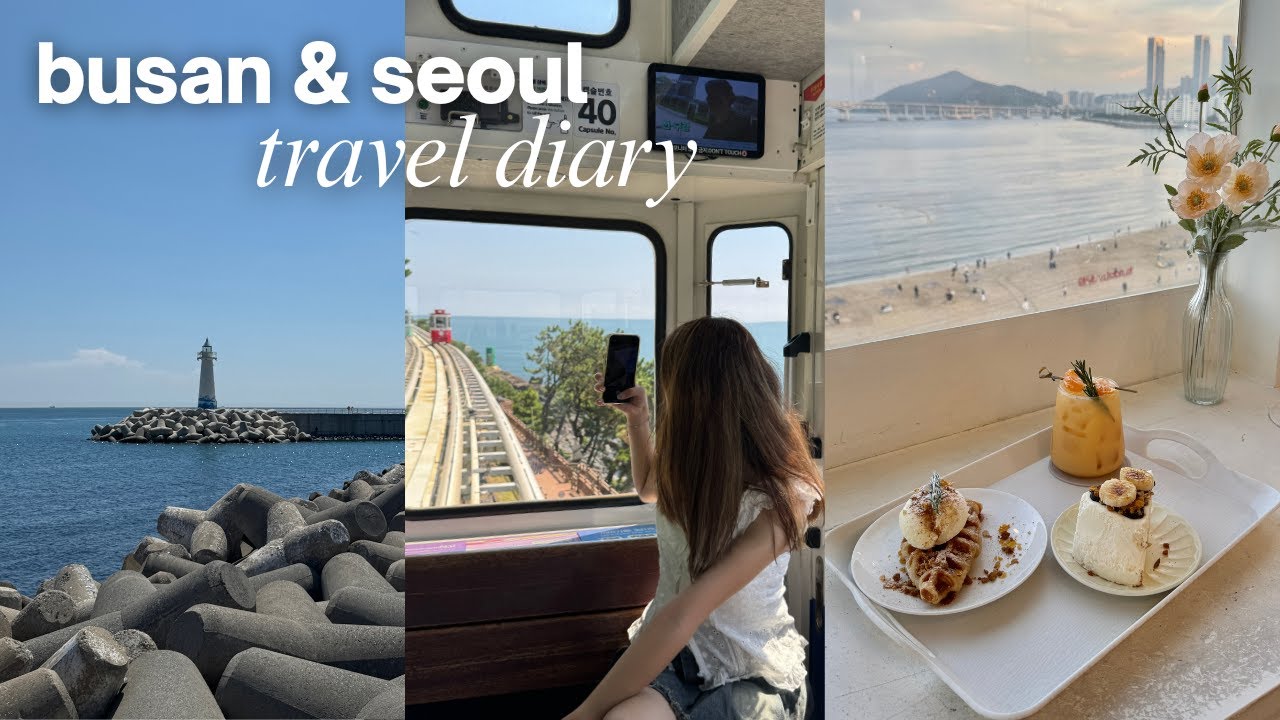 busan and seoul vlog 🧸ྀི.☘︎ ݁˖// sky capsule, beaches, kpop, cafe, shopping, etc.