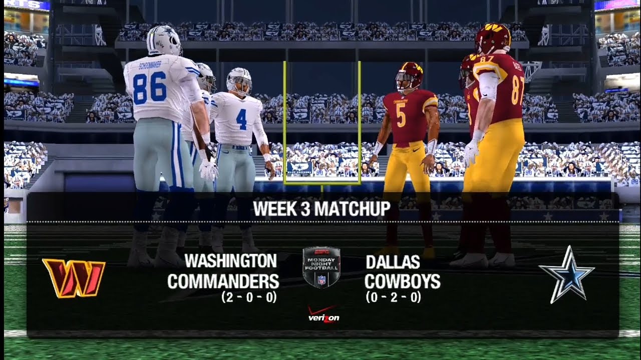 Madden 12 PSP Mod [2025-26 Rosters/Teams] Commanders Franchise Mode| Week 3 Vs. Cowboys