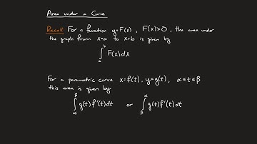 Parametric Calculus (Part 2/3) - Area Under Curves