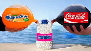 Experiment: the Balloons of Coca Cola & Fanta VS a Bottle of Mentos.