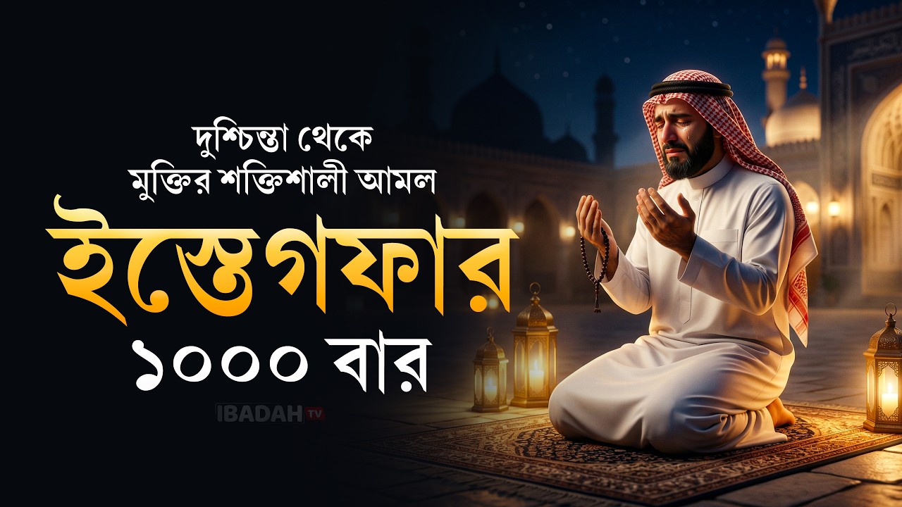 ১০০০ বার তাওবা ইস্তিগফার | মানসিক যন্ত্রণা ও দুশ্চিন্তা মুক্তির শক্তিশালী আমল | Istighfar 1000 Times