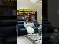 Black Leather Sofa Review: Adjustable Headrest &amp; Plush Soft Cushions #BlackLeatherSofa #Furniture