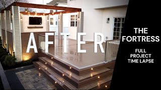 The Fortress FULL BUILD TIME LAPSE - Deck, Patio, Pergola, and Fire Pit Ideas 2020!