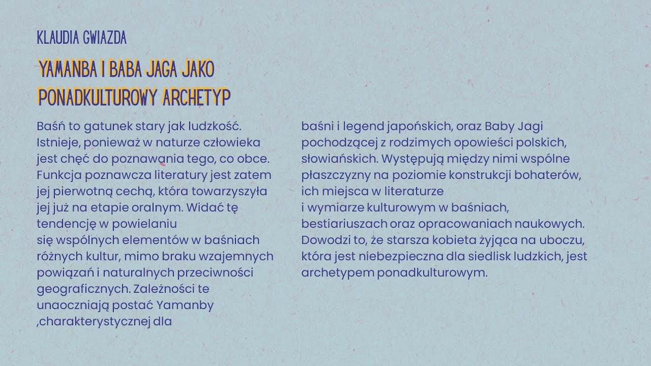 Yamanba i Baba Jaga jako ponadkulturowy archetyp