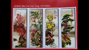 Tranh thêu tứ quý tùng cúc trúc mai 223046