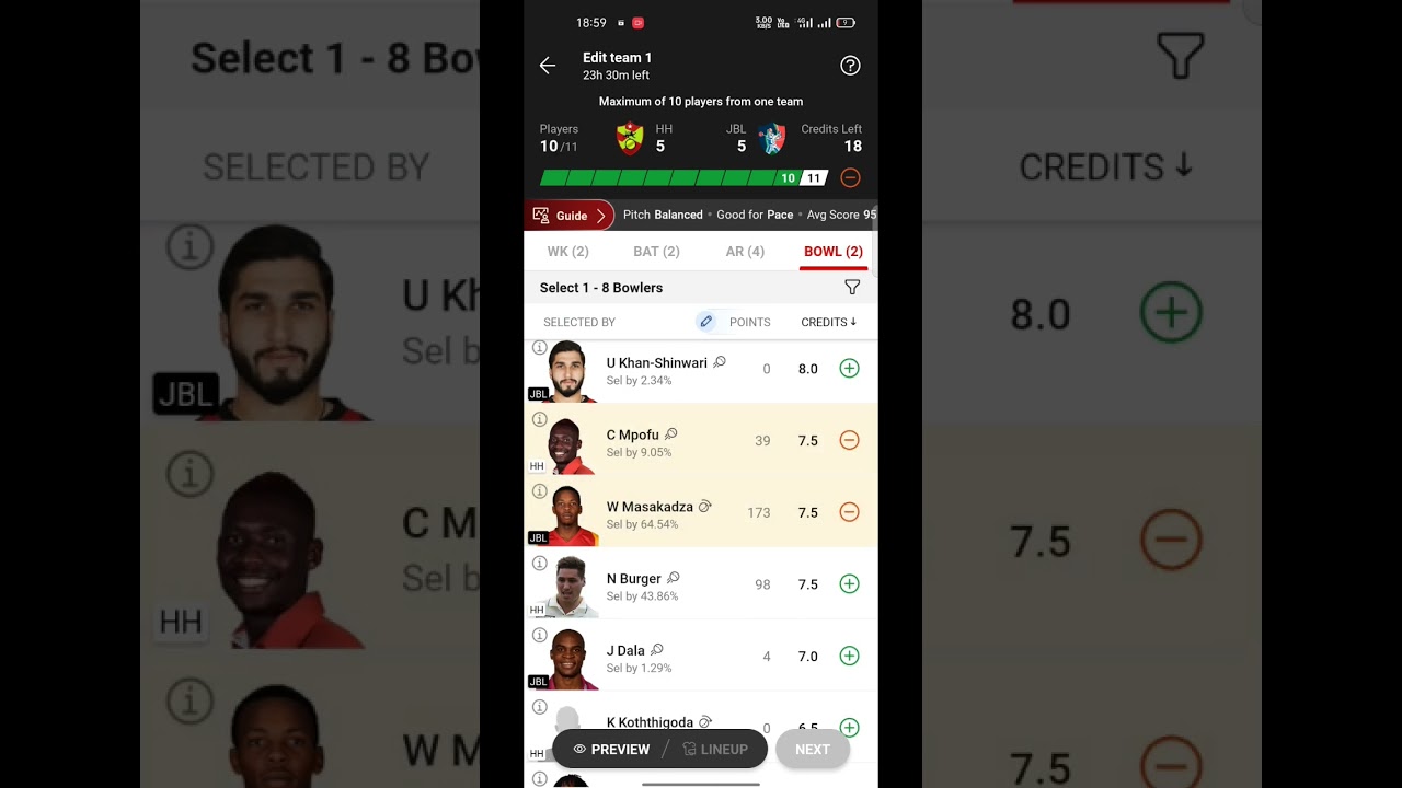 HH vs JBL Dream11 team prediction T10 match prediction