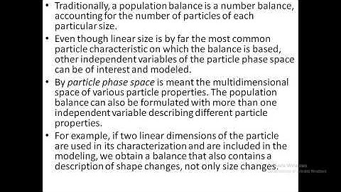POPULATION BALANCE MODEL