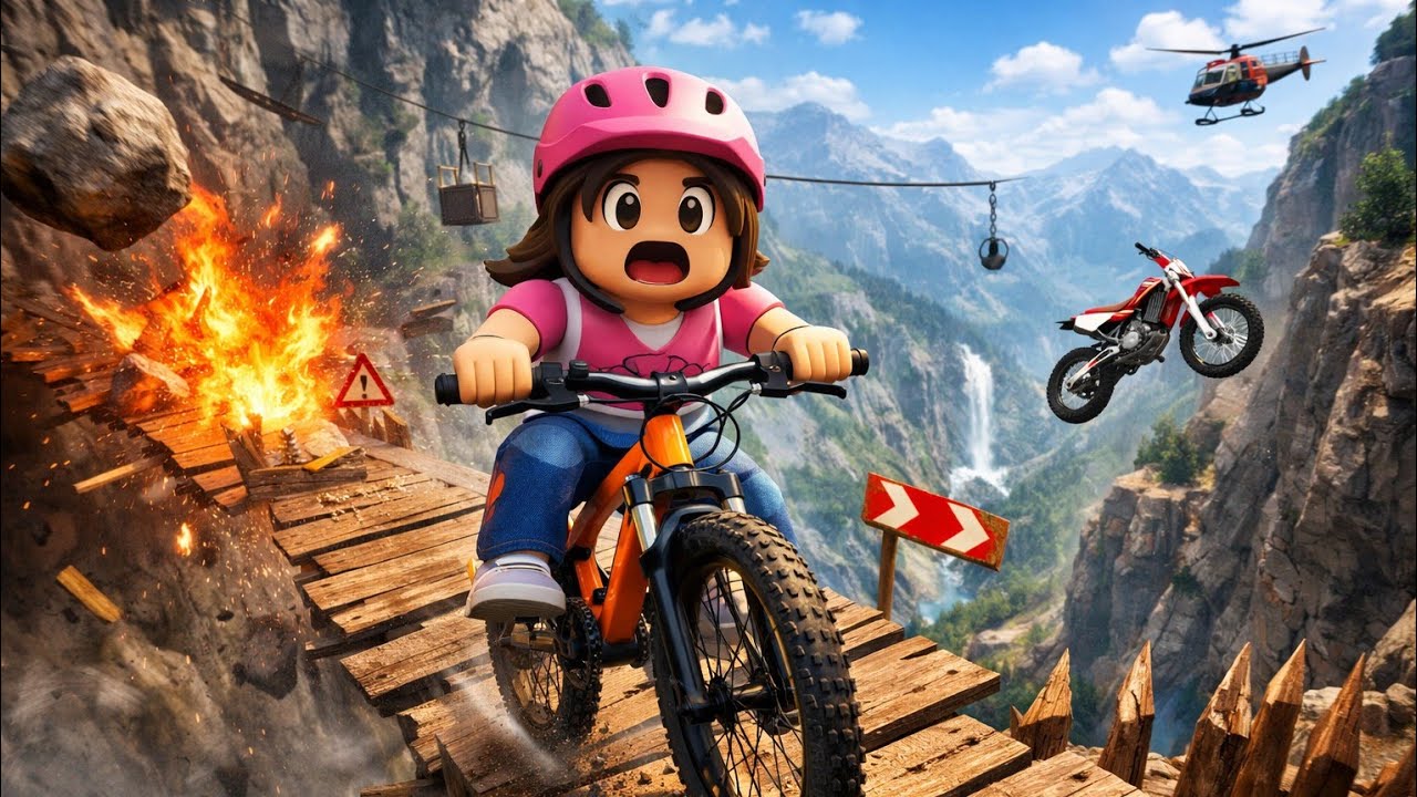 Roblox Deadly Mountain Ride Challenge 🔥 | Bike Control Test | Mahikaplayz