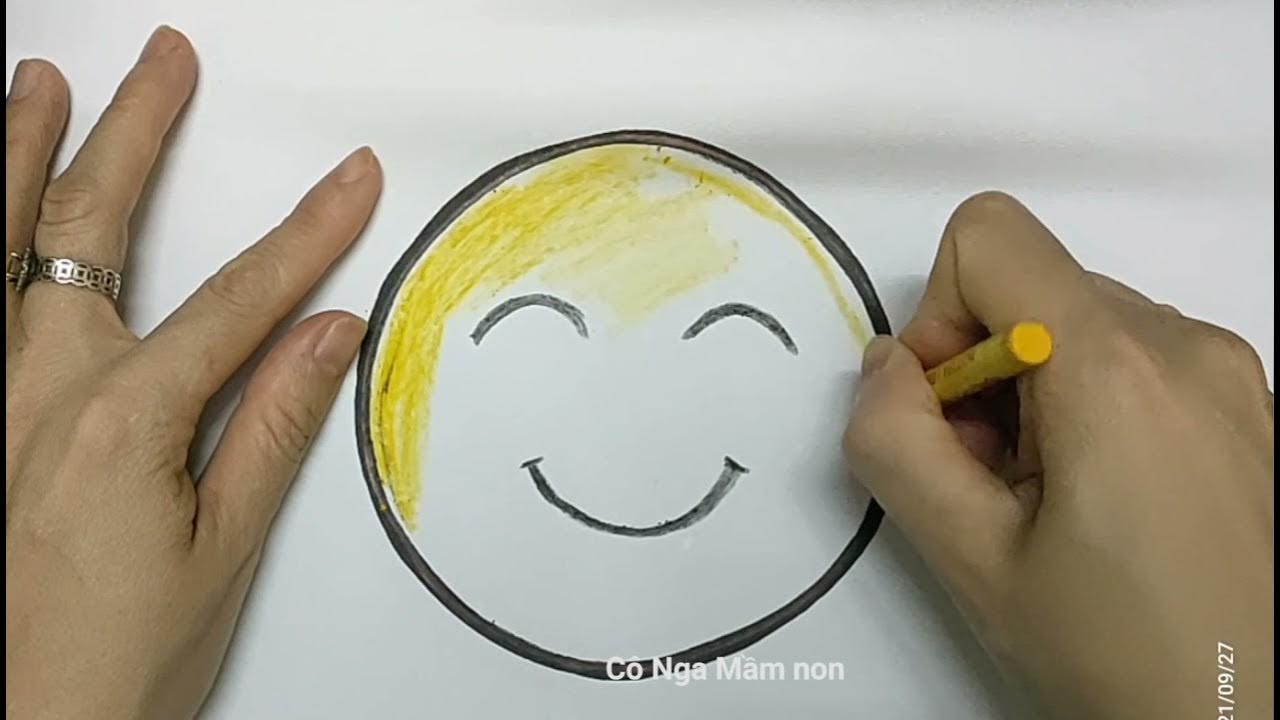 Vẽ mặt cười/Hướng dẫn bé vẽ hình mặt cười, #congamamnon - YouTube