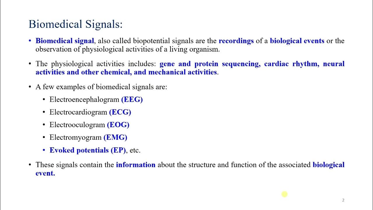 Lecture 02 Applications of Biomedical Signal Processing (Part1