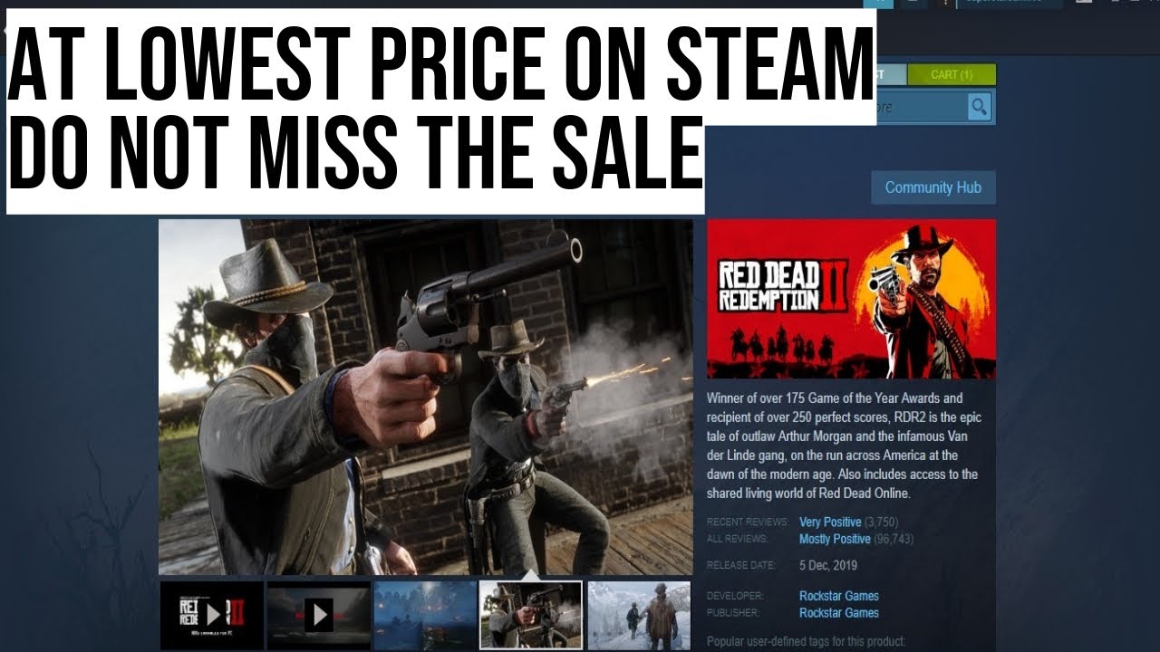 RED DEAD 2 SALE ON STEAM AT PRICE YouTube