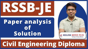 RSSB JE 2022 Paper Analysis & Solution | Civil Engineering Diploma | RSSB JE Paper Analysis