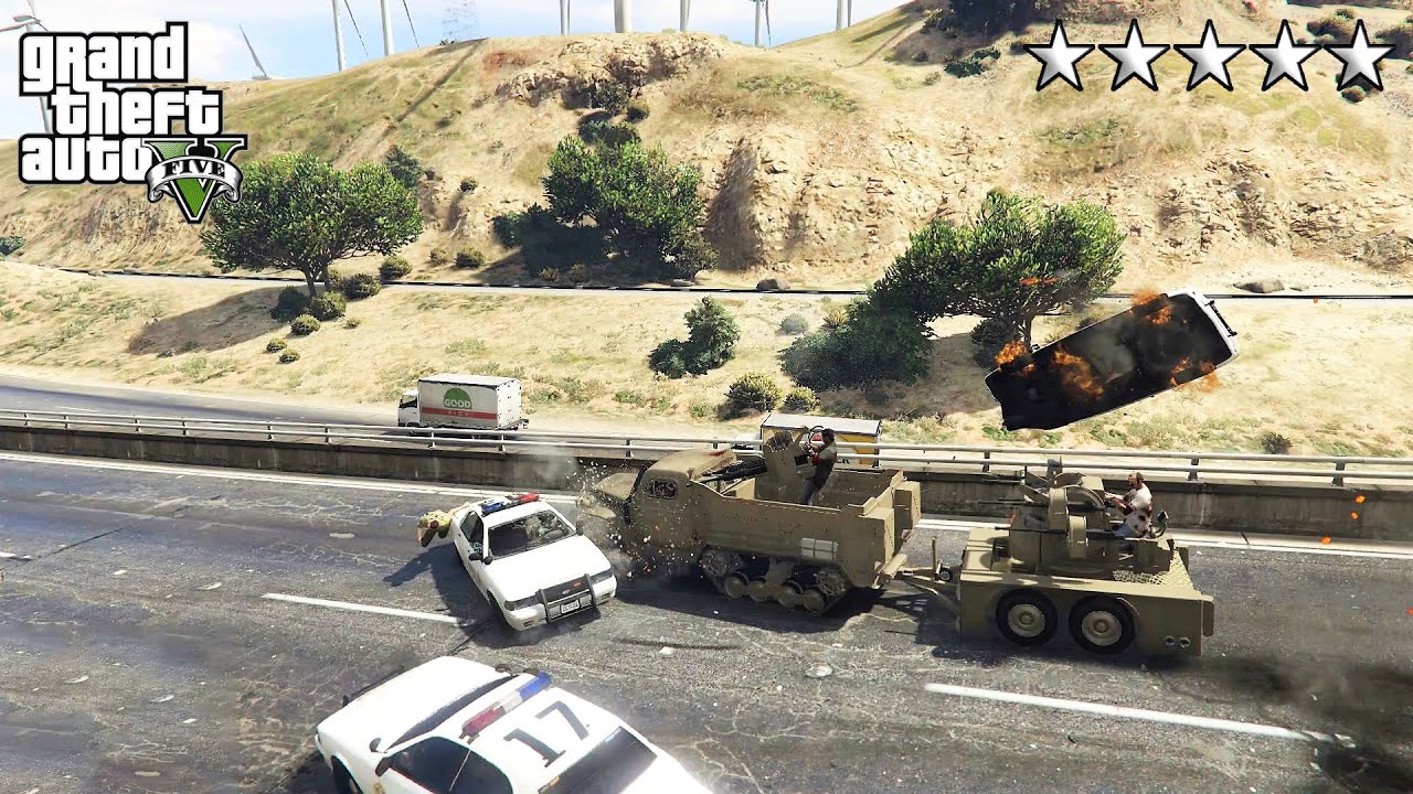 GTA 5 - Franklin, Lamar, Michael and Trevor Five Star Escape (GTA V ...
